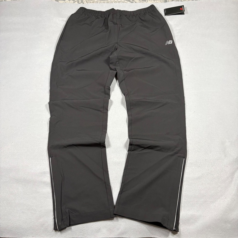 NWT Balance Mens XL Black Performance Track Pants Mesh Lined Ankle Zip Running
